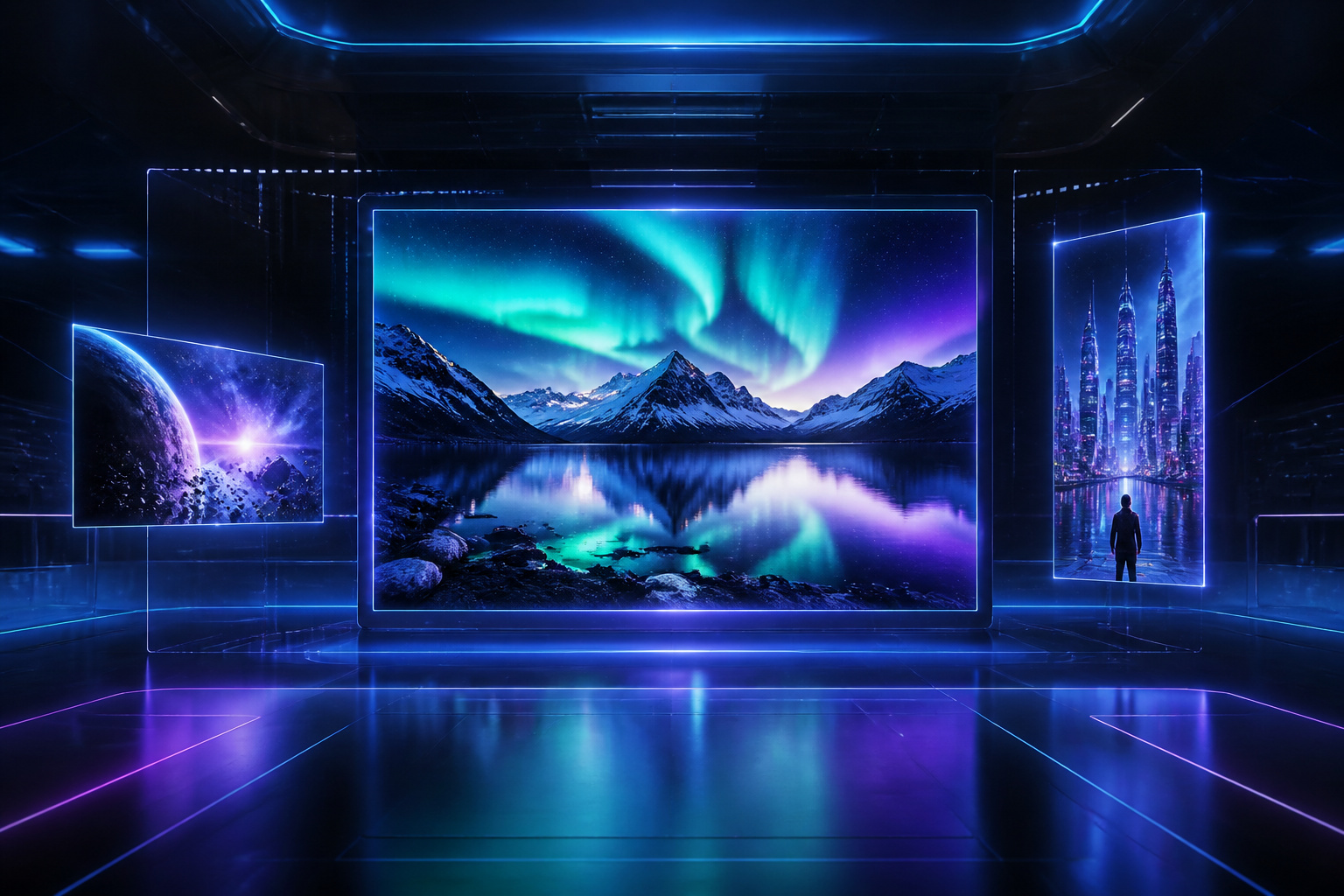 Ecrans futuristes et paysages spectaculaires