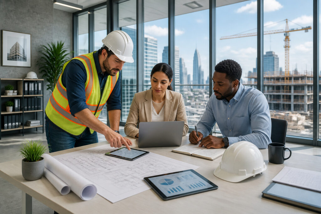 Reunion de projet de construction moderne