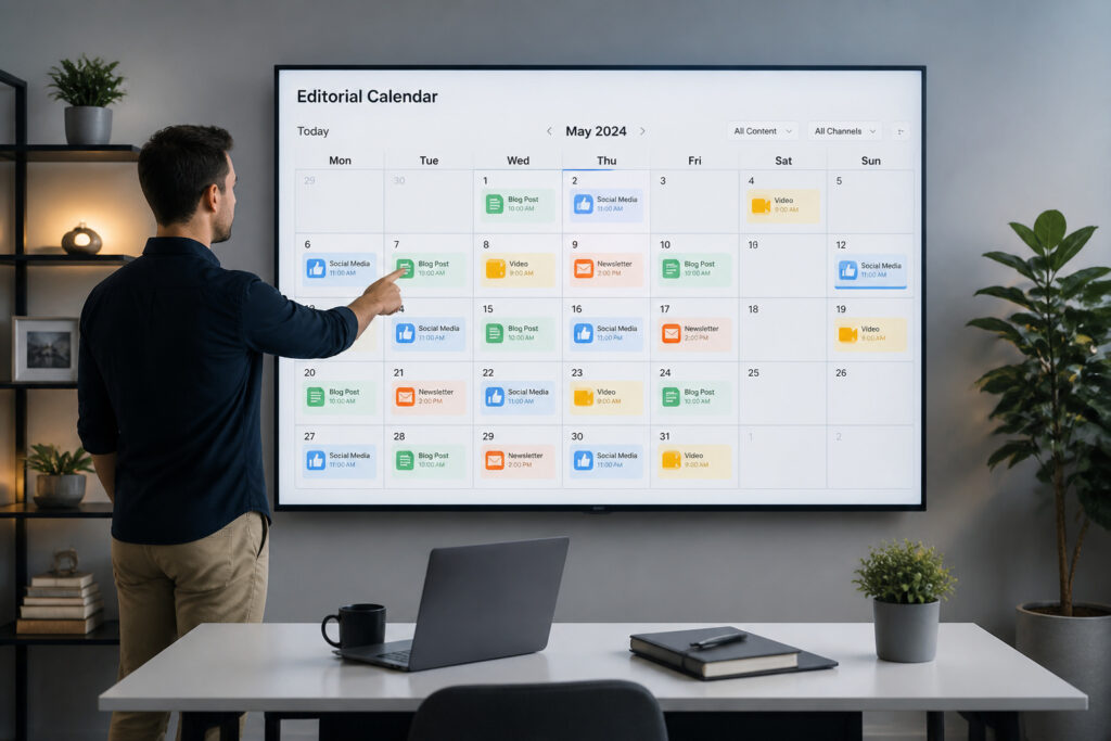 Calendrier editorial numerique organise